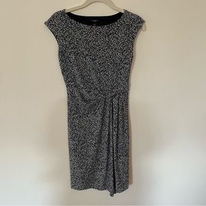 Ann Taylor white and Black Spotted Cap Sleeve Mini Dress XS petite